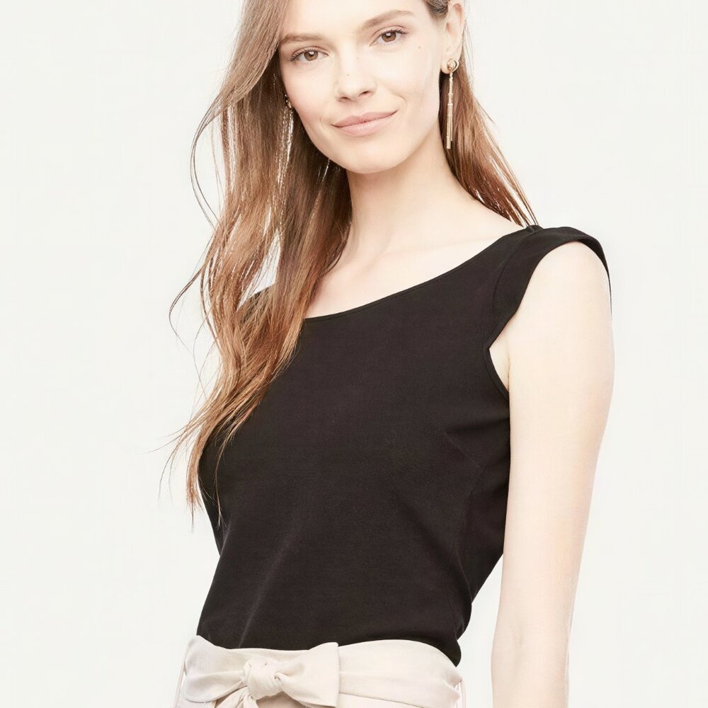 Ann Taylor Ruffle Cap Sleeve Top